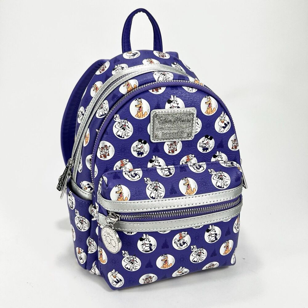 Disney Loungefly Mini Backpack‎ 100th Anniversary Purple Sparkle 2023